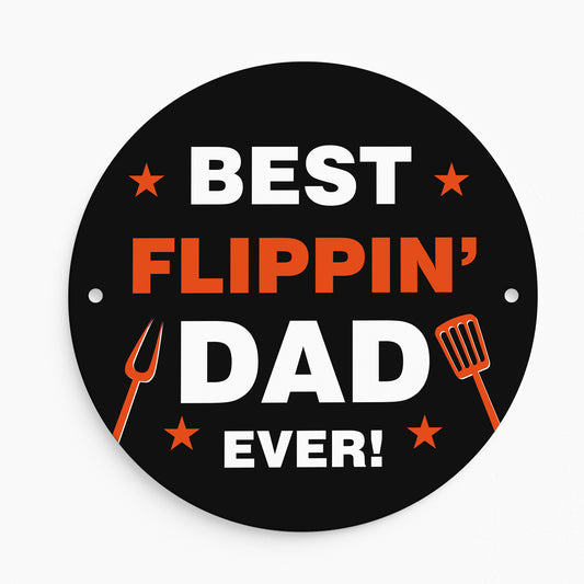 Fathers Day Gift For Dad Best Flippin Dad BBQ Sign Man Cave Sign
