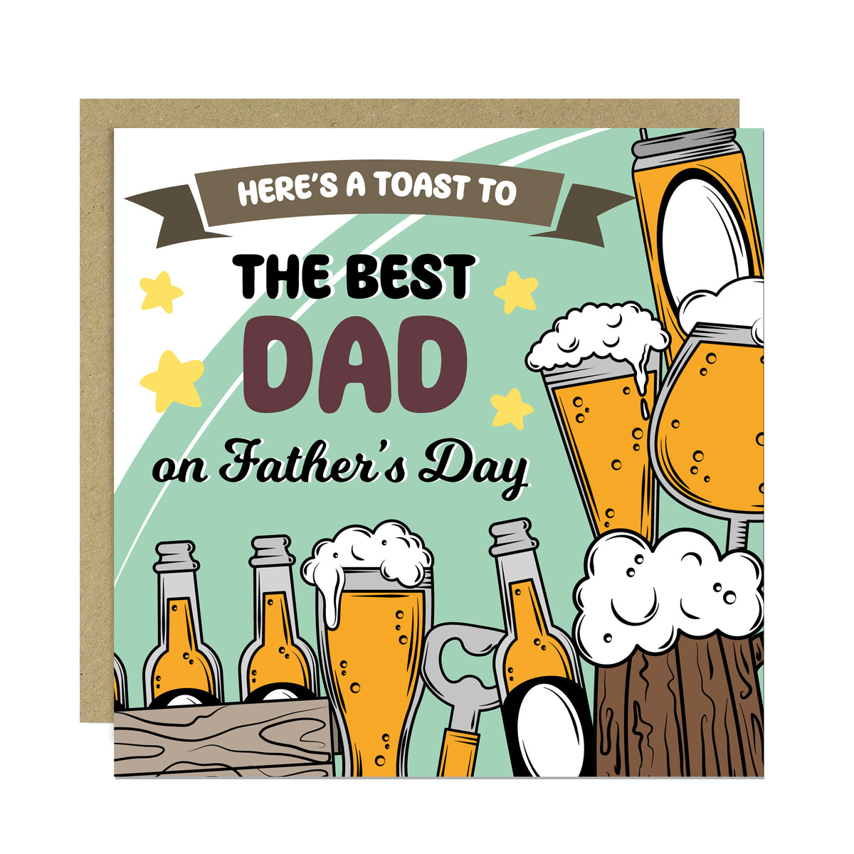 Fathers Day Best Dad Card From Daughter Son Novelty Beer Father