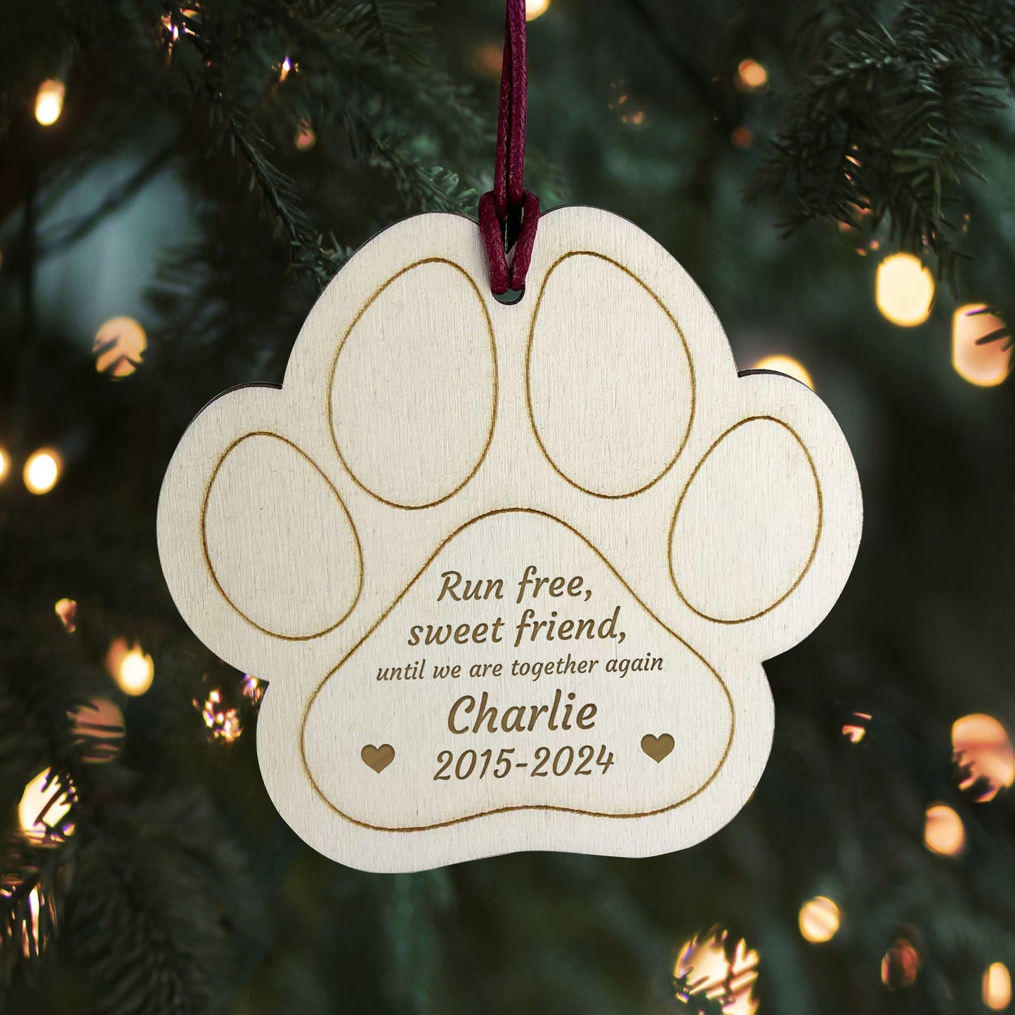 Dog Memorial Bauble Personalised Tree Decorations Engraved