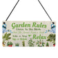 Garden Signs For Outside Hanging Garden Rules Sign For Yard
