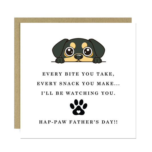 Funny Fathers Day Card From Dog Hap-paw Fathers Day Card Joke