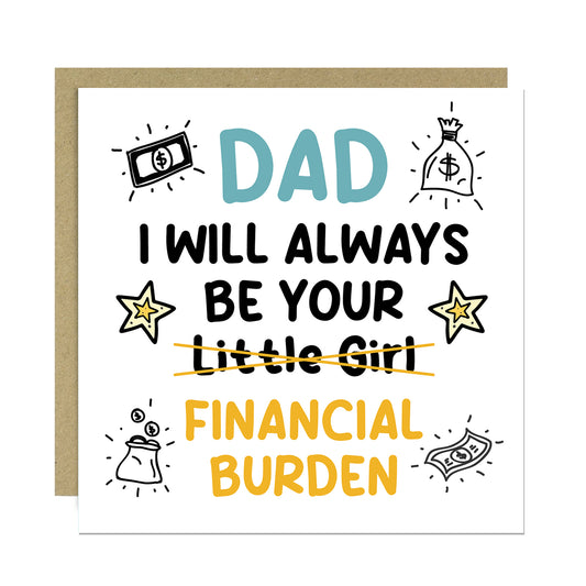 FUNNY Fathers Day Card For Dad Fathers Day Card From Daughter
