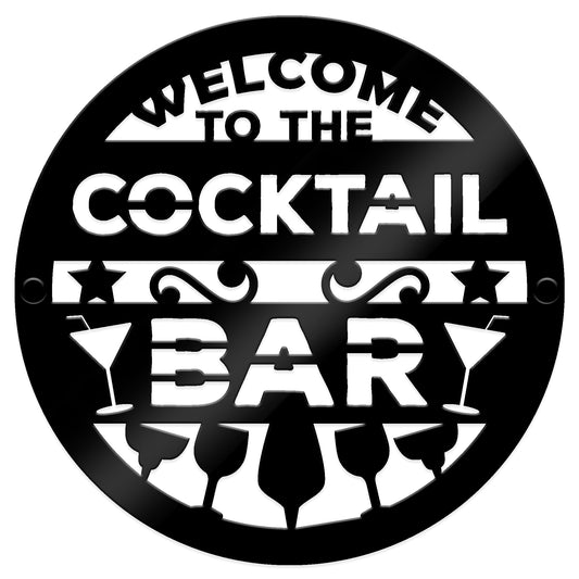 Cocktail Bar Welcome Sign Wall Mounted Home Bar Pub Sign 23x23cm