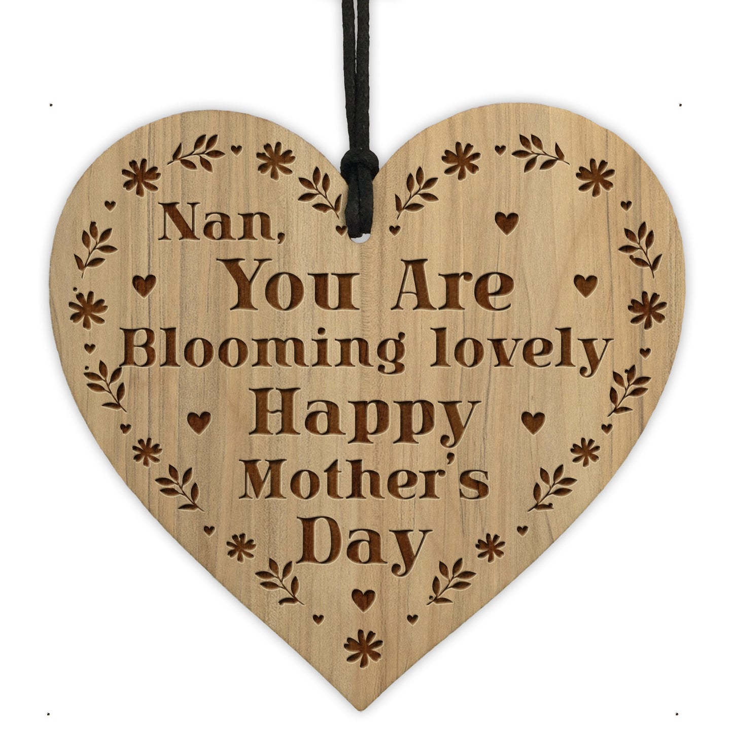 Mothers Day Gifts Wood Heart Blooming Lovely Special Nan Gift
