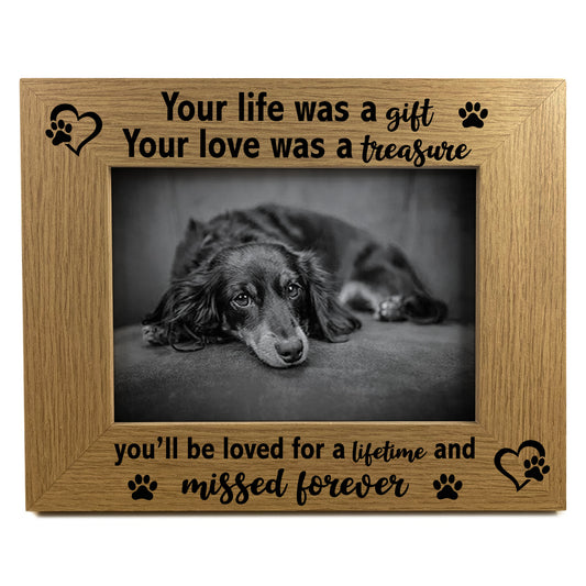 Pet Memorial Photo Frame Your Life Was A Gift Dog Pet Loss Gift