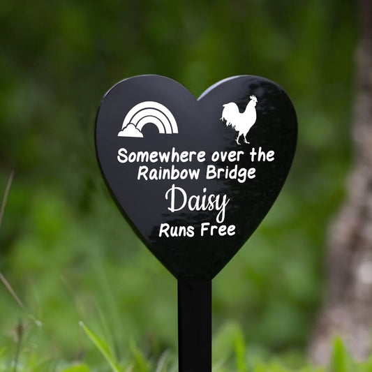 Personalised Chicken Memorial Plaque Grave Stake Custom Name