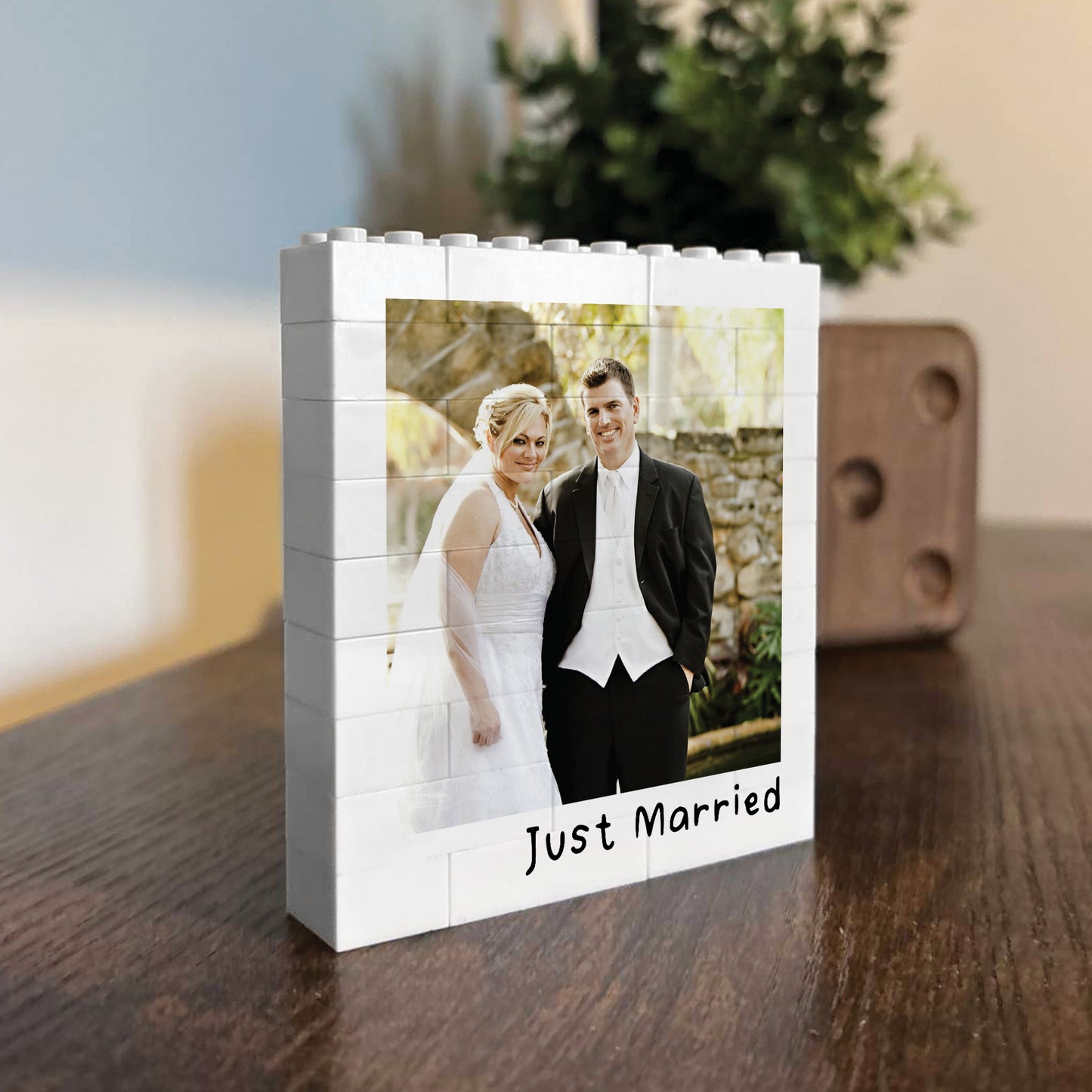 Personalised Just Married Wedding Gifts Photo Building Block