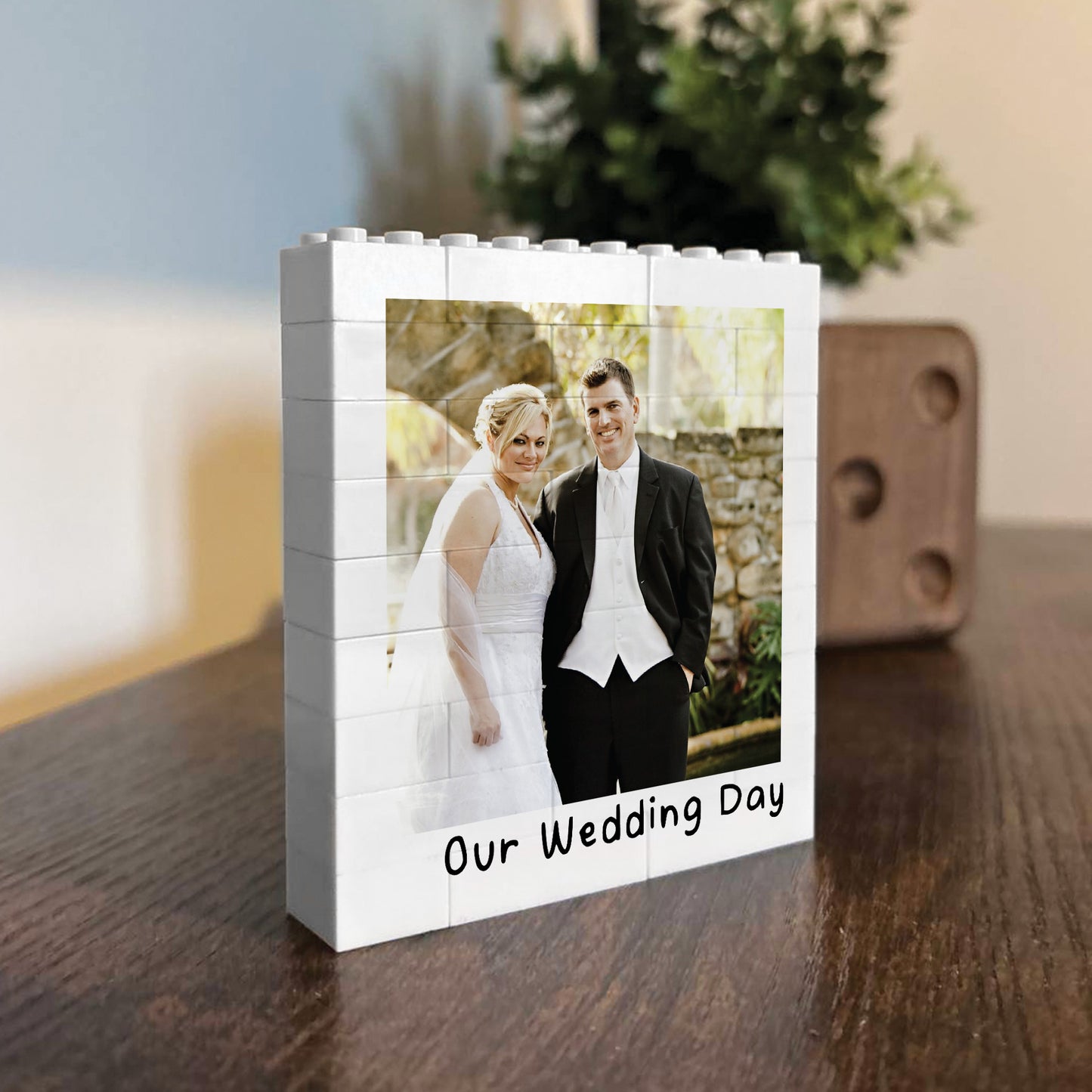 Personalised Our Wedding Day Gift Photo Building Block Mr & Mrs