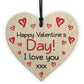 Happy Valentines Day Wood Heart Gifts For Him Her Boyfriend