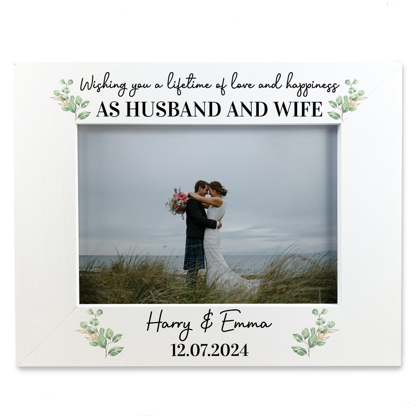Personalised Wedding Gifts For Couple Husband and Wife 7x5 Frame
