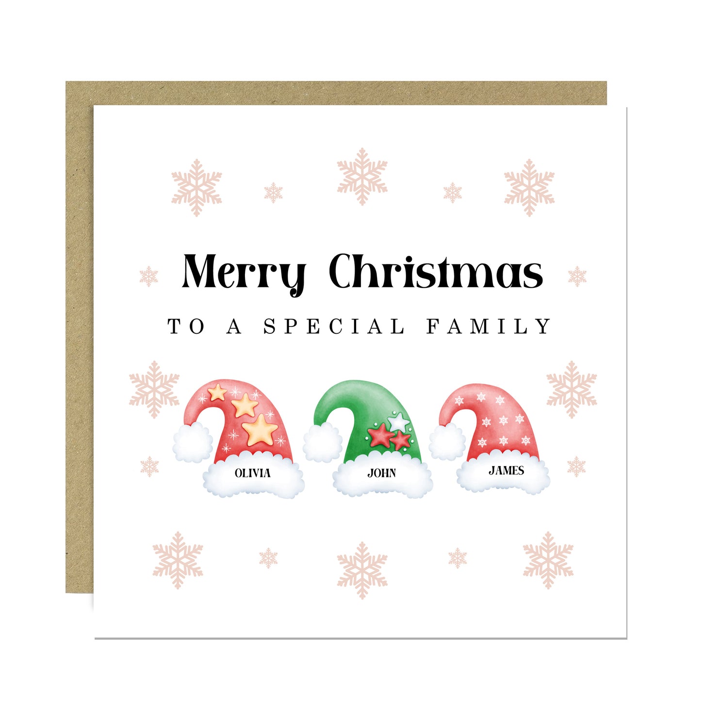 Personalised Family Christmas Card With Envelope Family Cards