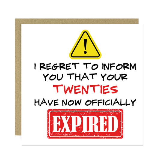 Funny 30th Birthday Cards for Men Women Twenties Have Expired