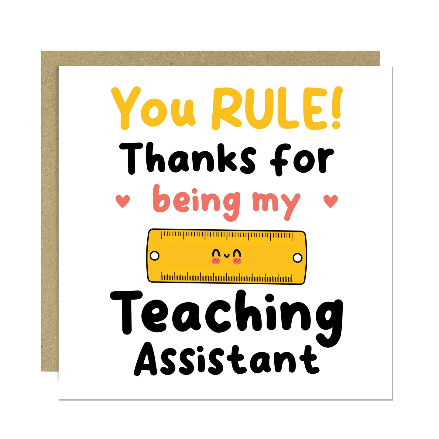 Special Card For Teacher Assistant YOU RULE Card Thank You Card