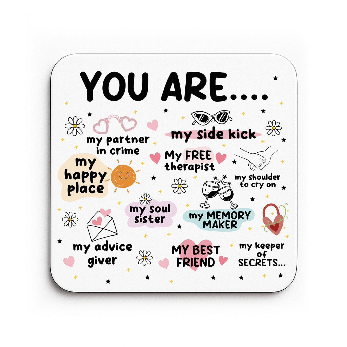 Christmas Birthday Gift For Best Friend Bestie Coaster