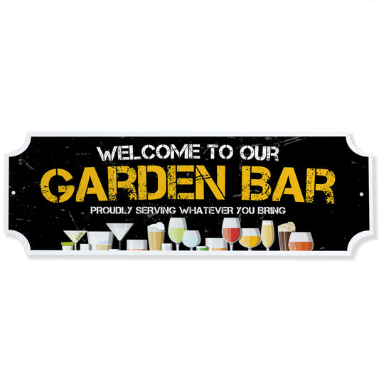 Welcome To Our Garden Bar Sign For Home Bar Man Cave Garage