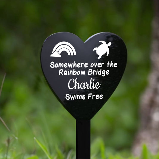 Personalised Tortoise Memorial Plaque Grave Stake Custom Name