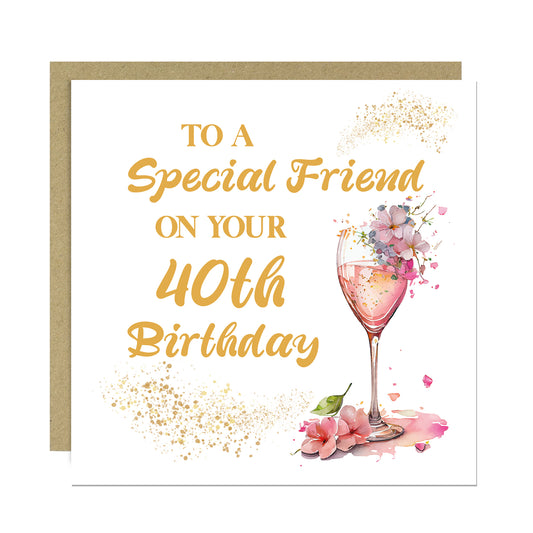 Special 40th Birthday Card for Mum Auntie Friend Best Friend