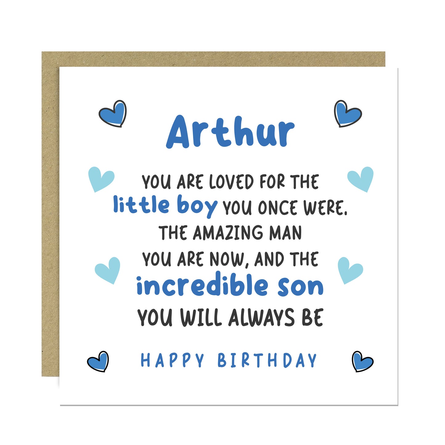 Son Birthday Card Personalised With Any Name Incredible Son Card
