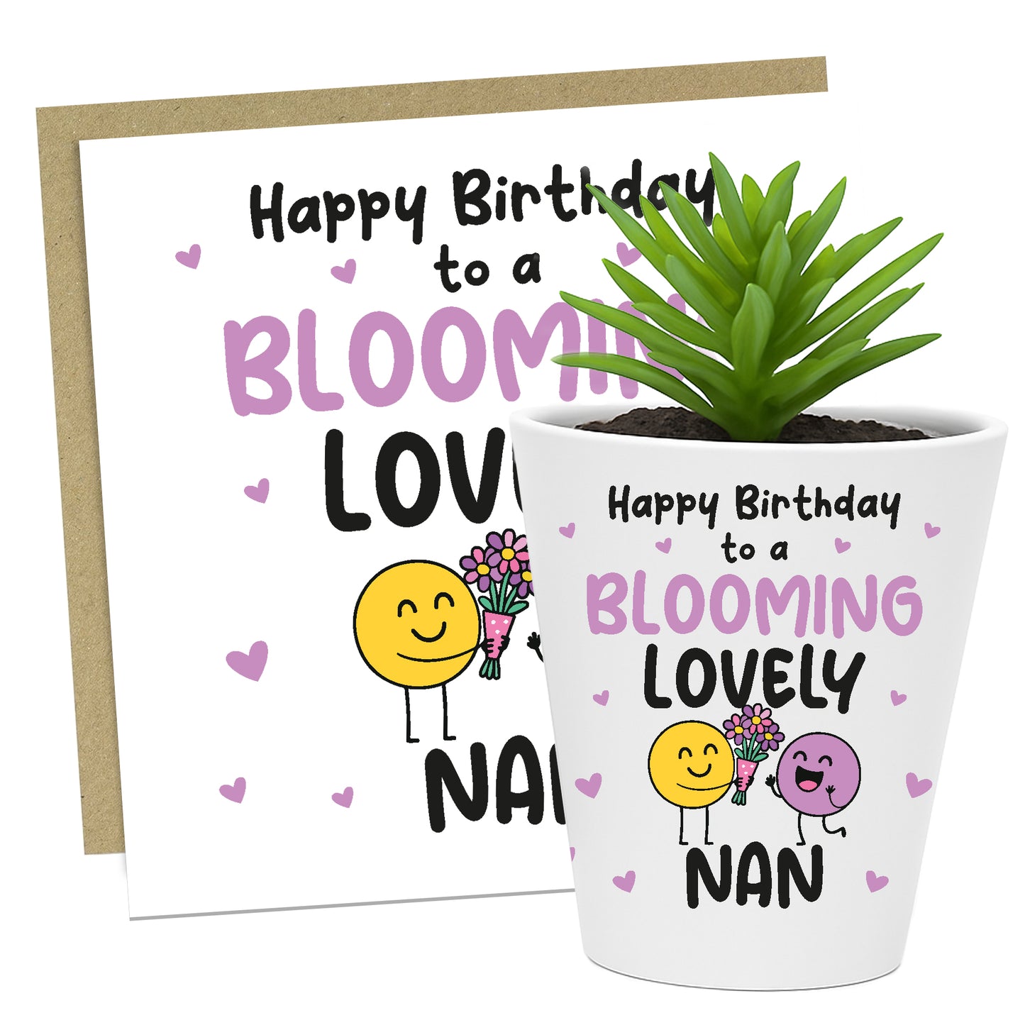 Birthday Gift For Nan BLOOMING LOVELY NAN Card And Plant Pot