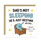 FUNNY Dad Card For Fathers Day Hes Just Resting His Eyes Humour