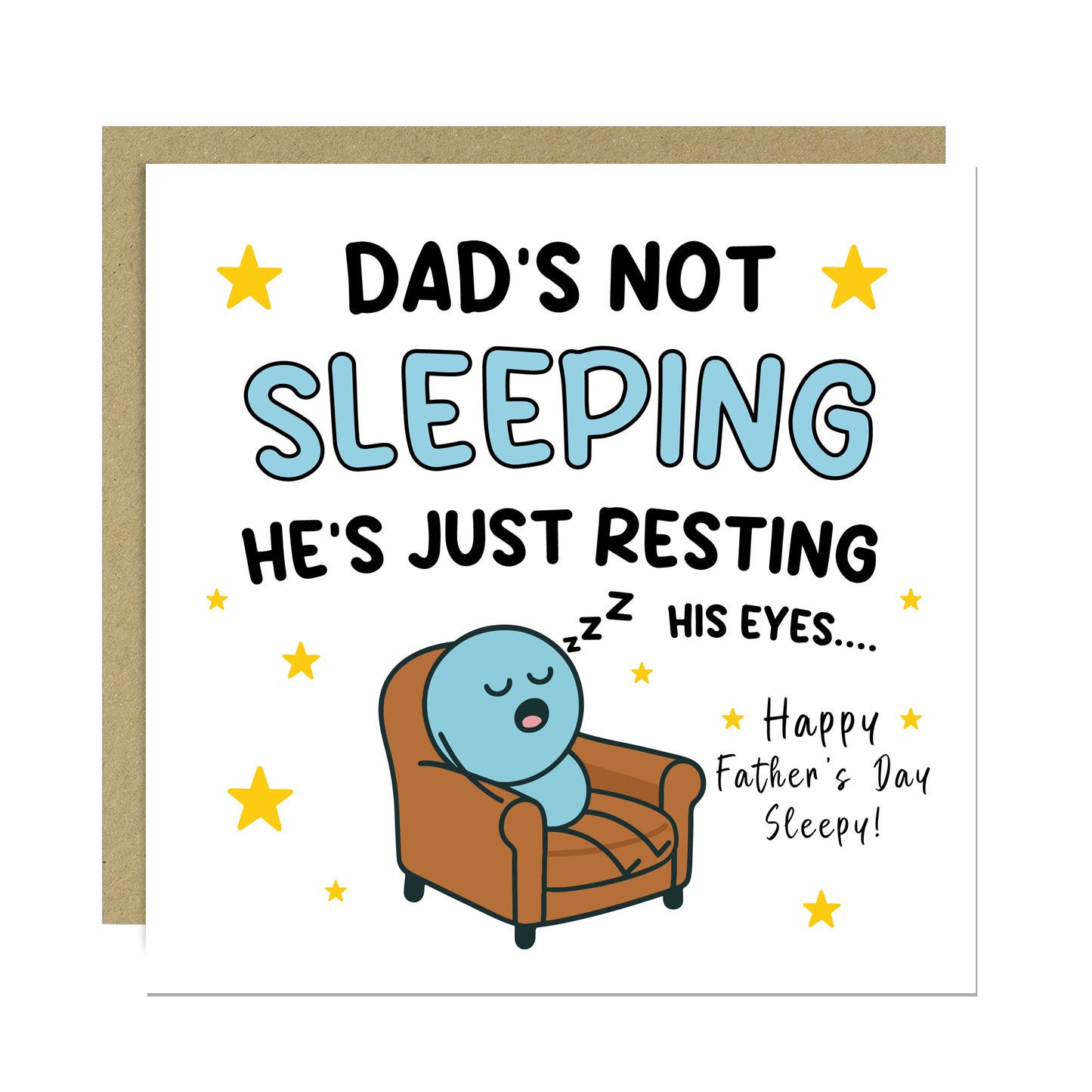 FUNNY Dad Card For Fathers Day Hes Just Resting His Eyes Humour