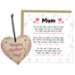 Happy Mother's Day Card For Mum Mothers Day Card Wooden Heart