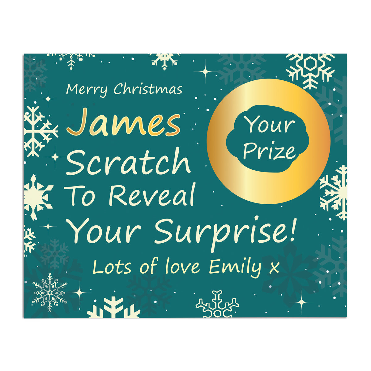 Personalised Christmas Scratch Reveal Card For Son Brother Men