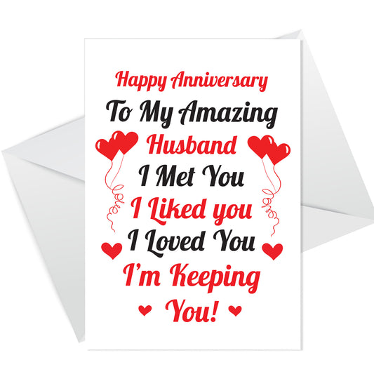 Anniversary Card For Husband Anniversary Cards For Him Thank You