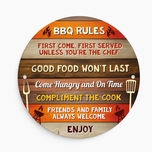BBQ Sign For Garden Acrylic BBQ Rules Signs For Home Outside BBQ