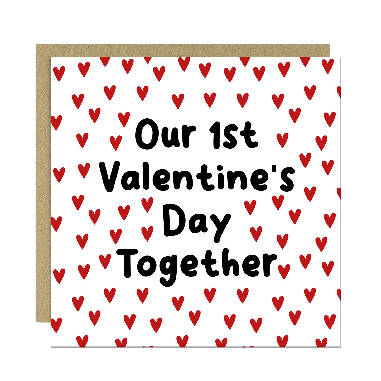 Boyfriend 1st Valentines Card 14x14 Card With Kraft Envelope