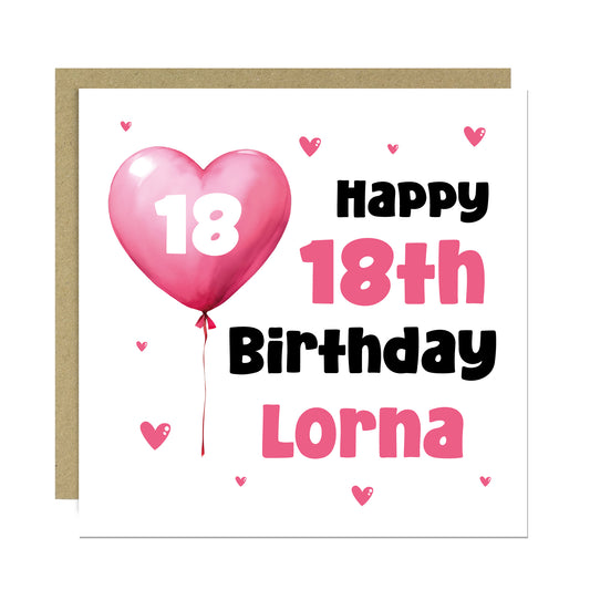18th Birthday Card For Girls Personalised 18th Birthday Card