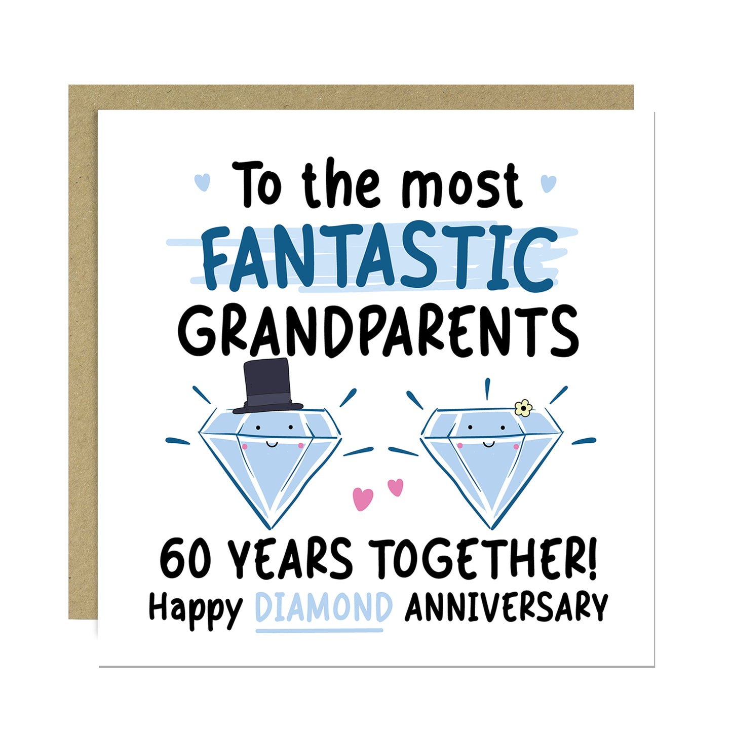 Diamond Anniversary Card for Grandparents 60th Anniversary Card