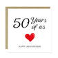 50th Anniversary Card For Husband Wife Grandparents