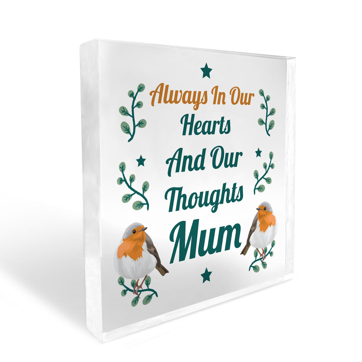 Memorial Plaque For Mum Robin Redbreast In Memory Plaque For Mum
