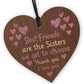 Friendship Gifts For Her Wood Heart Best Friend Gift for Women