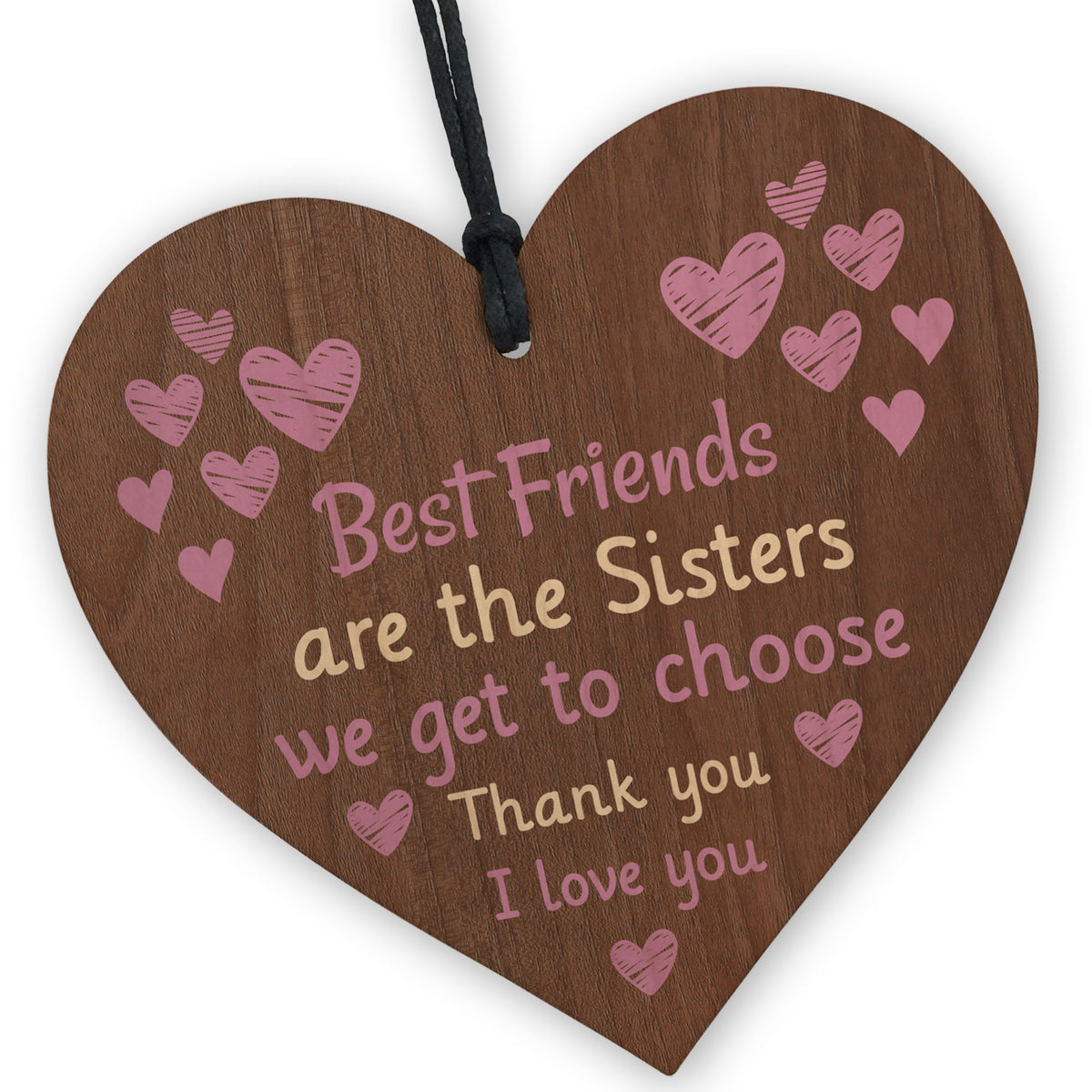 Friendship Gifts For Her Wood Heart Best Friend Gift for Women