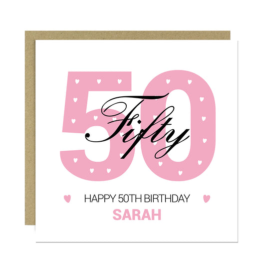 PERSONALISED 50th Birthday Card For Nan Auntie Mum Friend