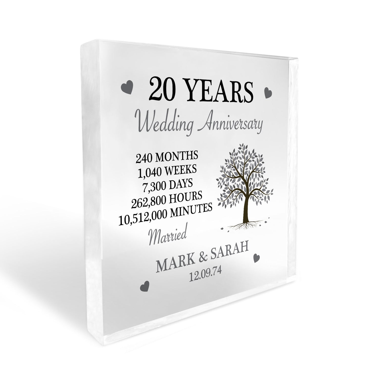 Personalised 20th Anniversary Gift Husband Wife Anniversary Gift