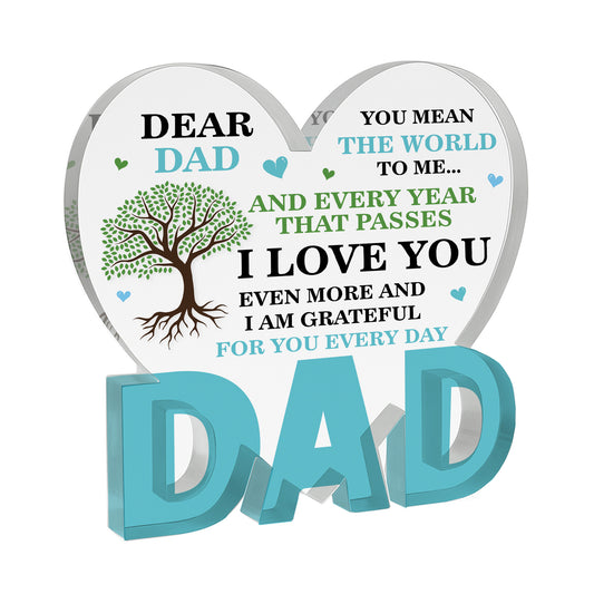 Dad Gifts For Dad Acrylic Heart Plaque 10cm x 10cm Dad Birthday