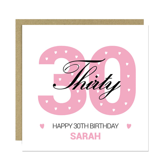 PERSONALISED 30th Birthday Card For Daughter Auntie Mum Friend