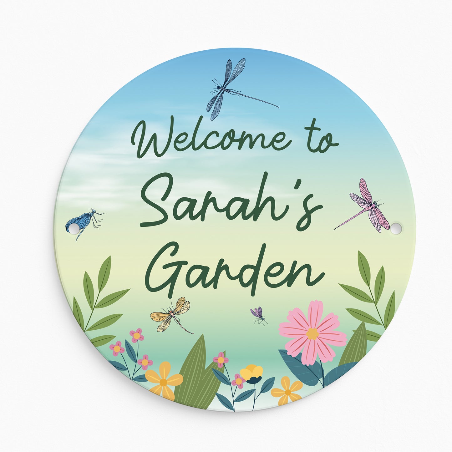 Personalised Welcome To Any Name's Garden Sign Dragonfly Sign