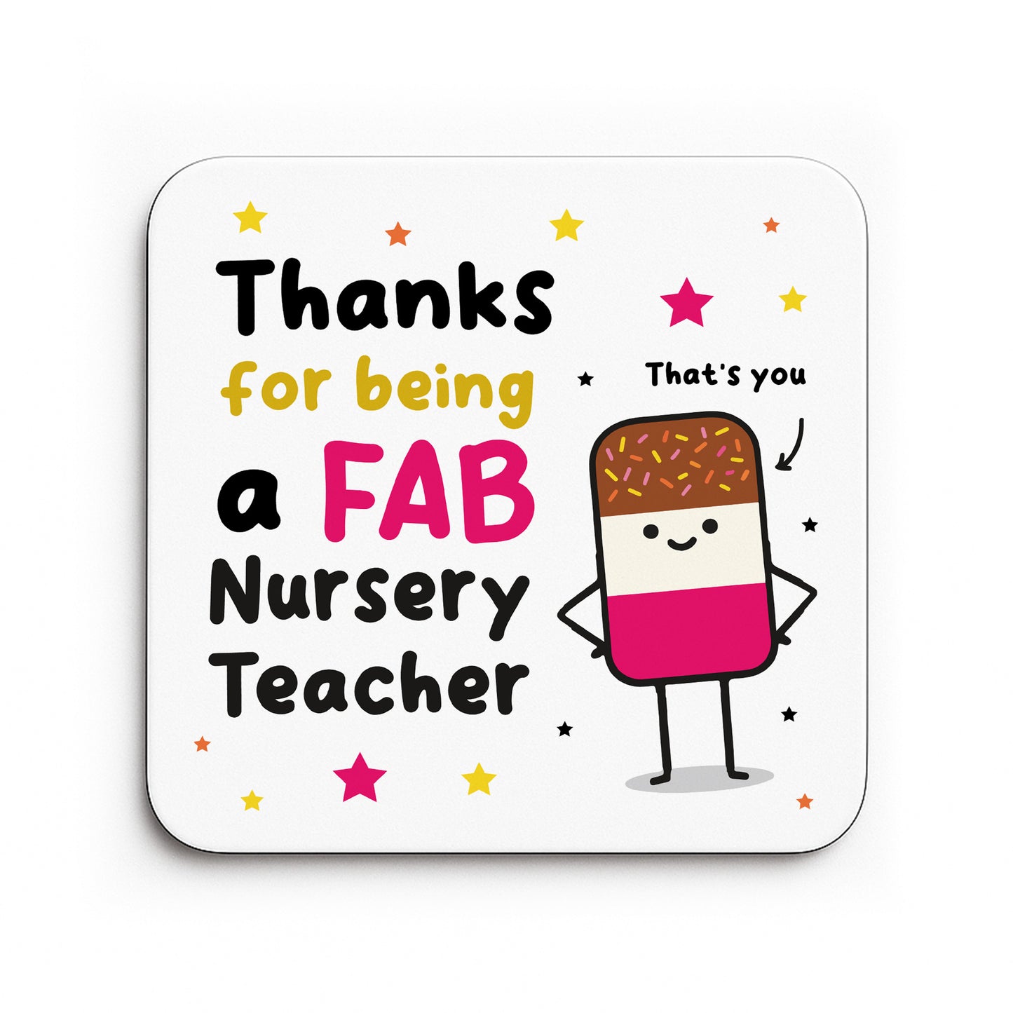 Nursery Teacher Coaster Thank You Gift FAB Teacher Appreciation
