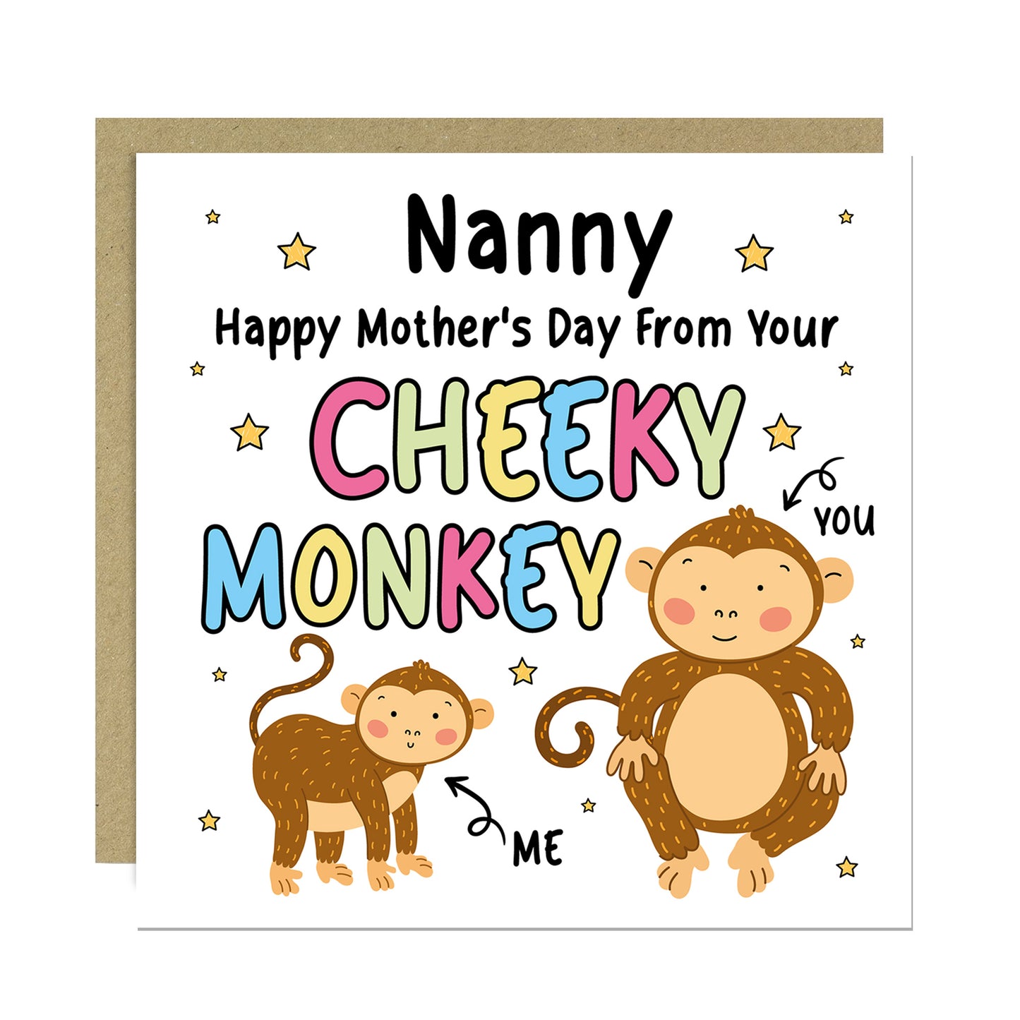 Mothers Day Card for Nanny From Your Cheeky Monkey Funny