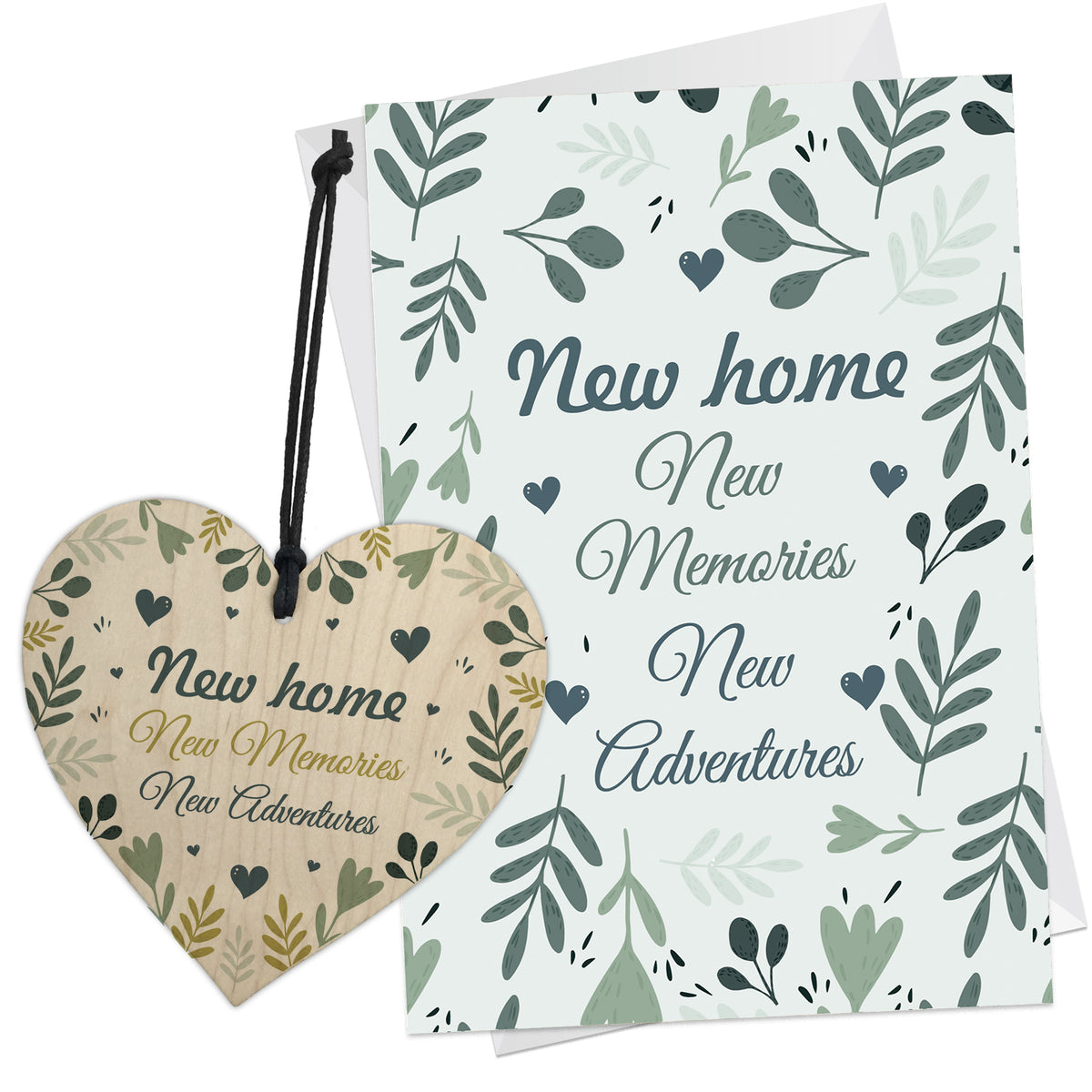 new home congratulations card and heart keepsake housewarming