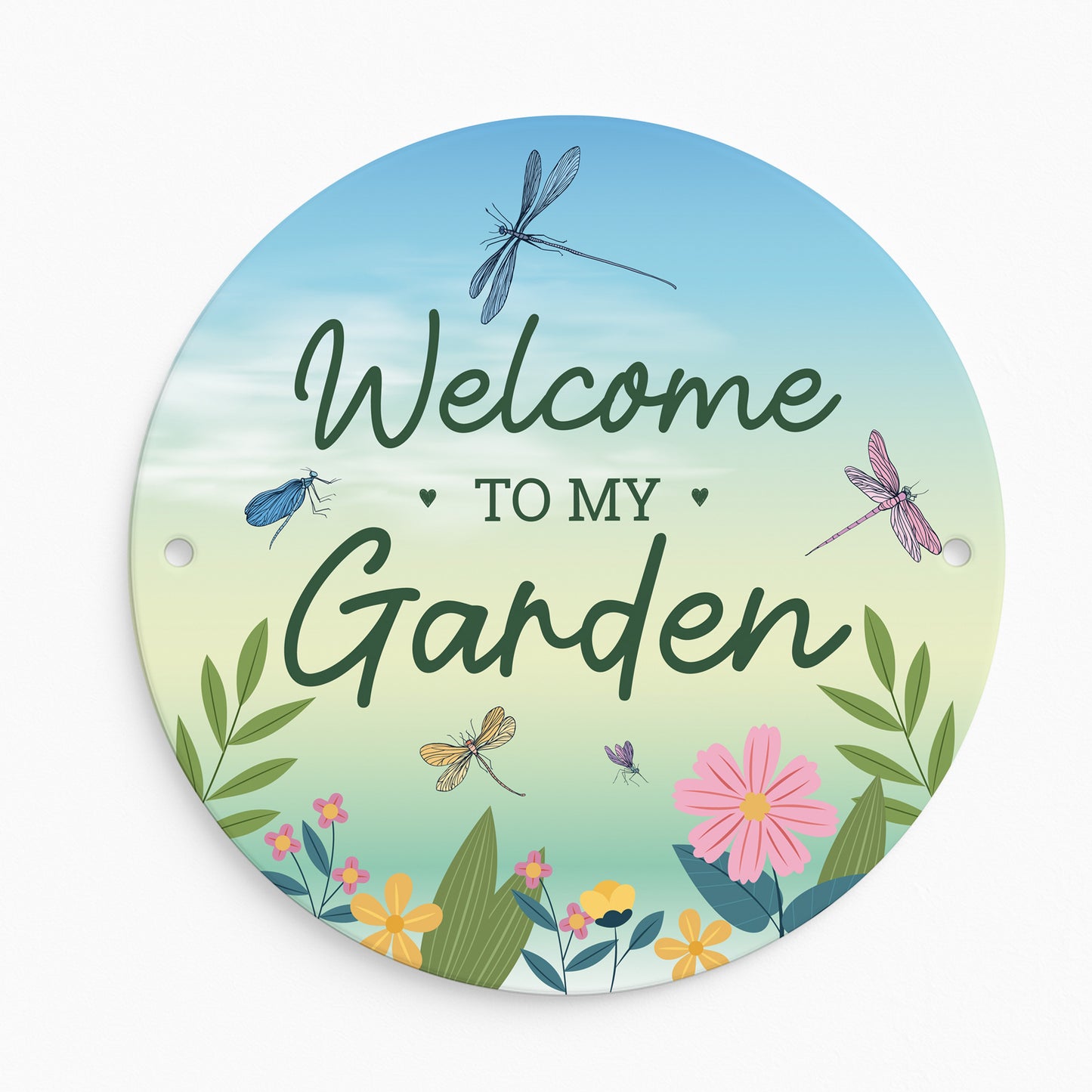 Welcome To My Garden Sign For Outside Summerhouse Dragonfy