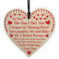 My Man Gift Wood Heart Couple Gift For Boyfriend Husband