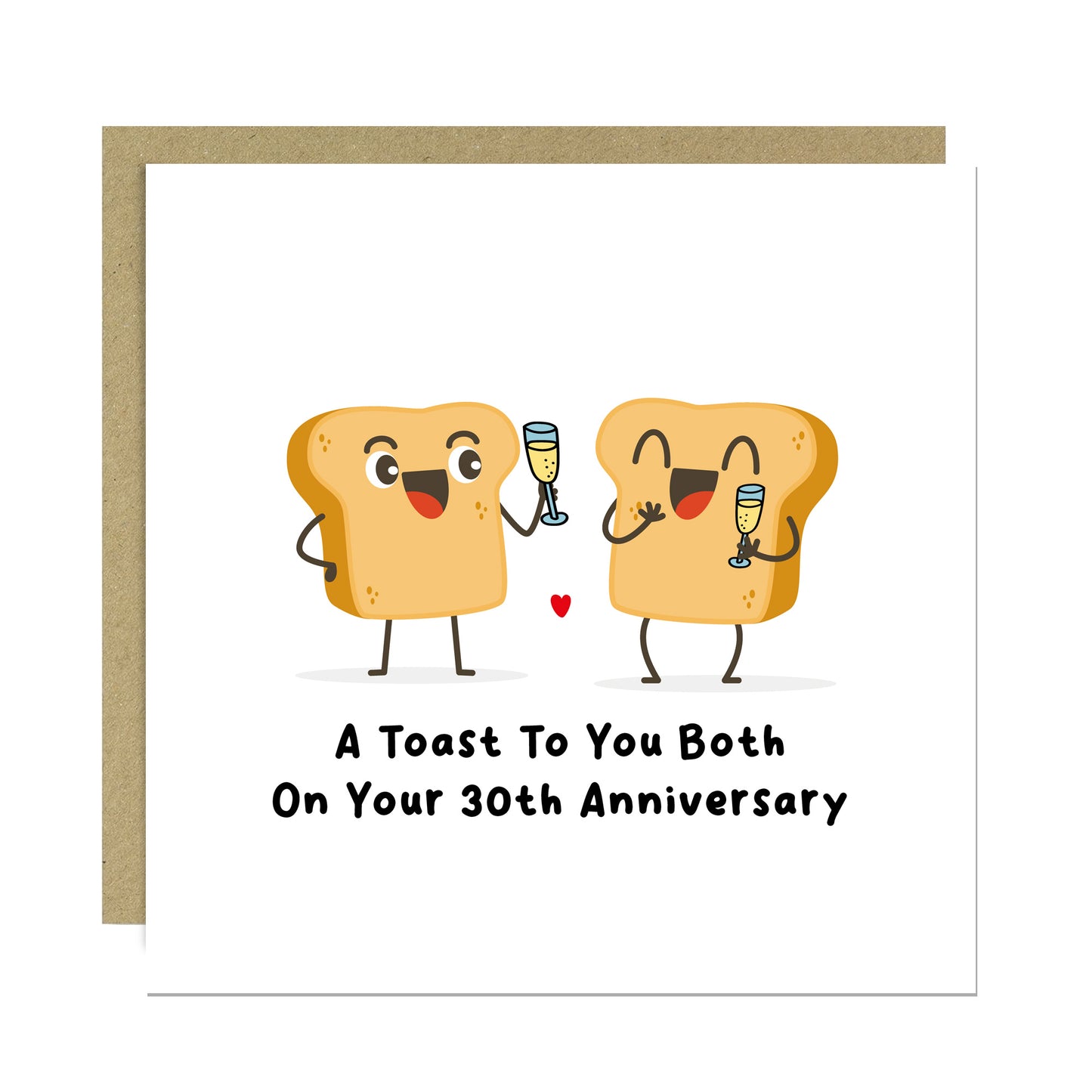 Funny Anniversary Card For Couple Toast To You 30th Anniversary