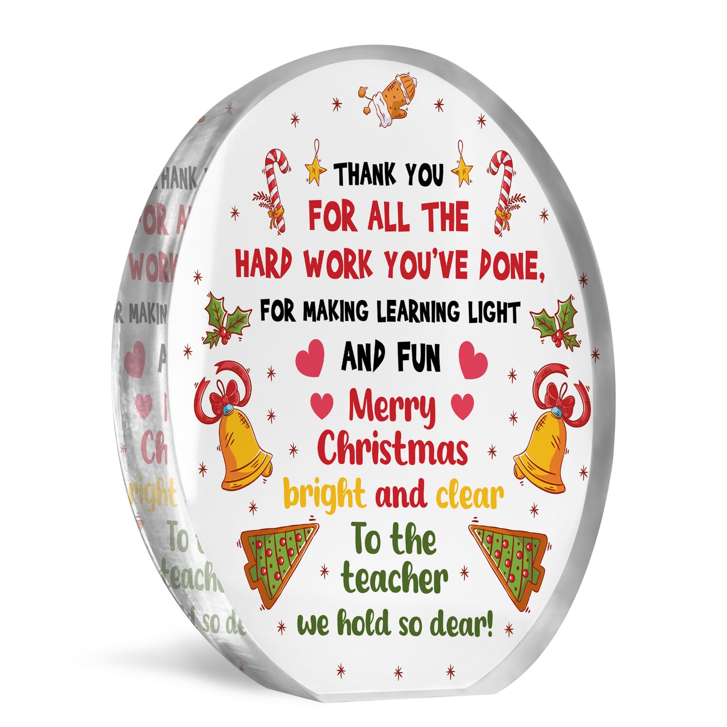 Merry Christmas Gift For Teacher Acrylic Plaque Assistant
