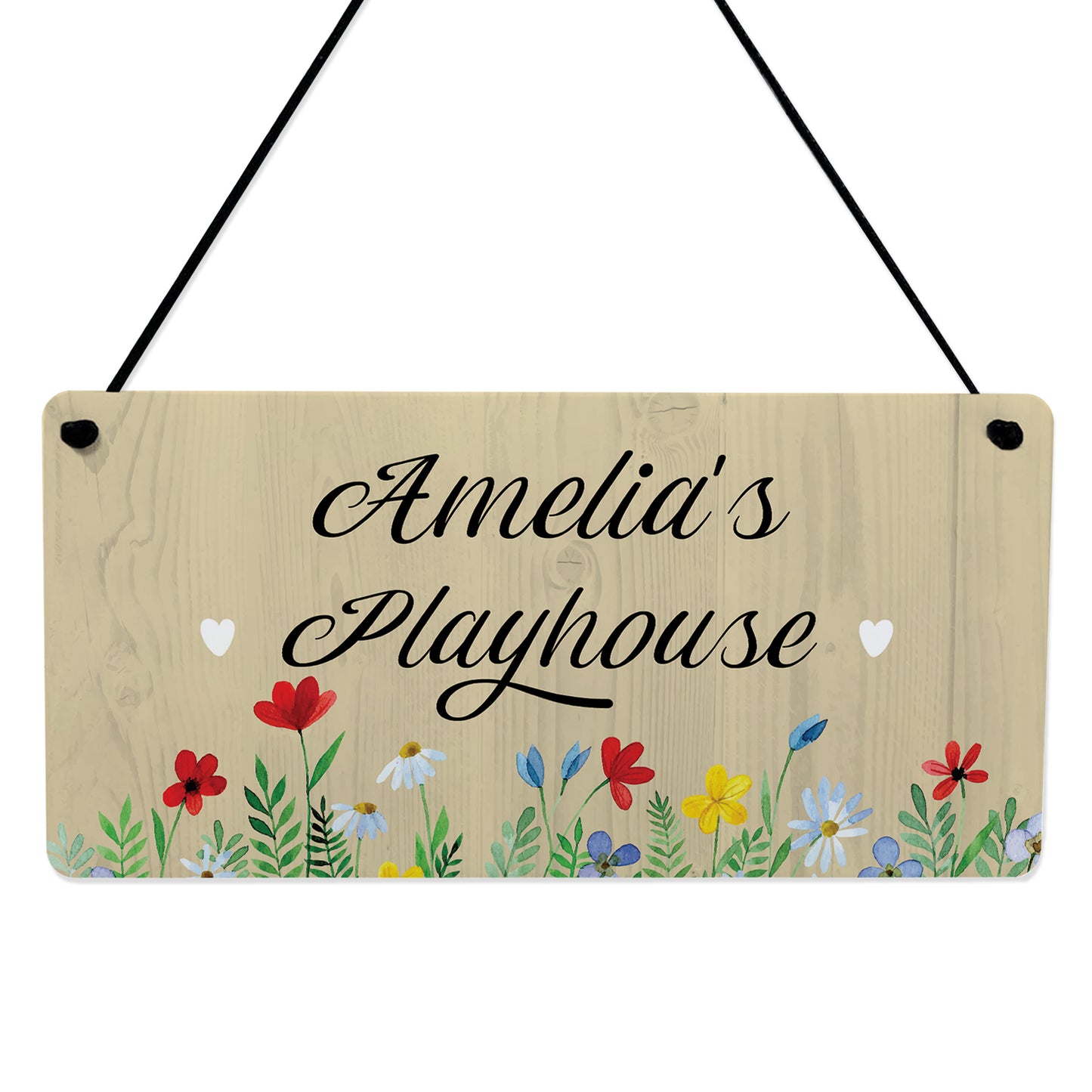 Personalised Child's Playhouse Sign Hanging Name Plaque Son Gift