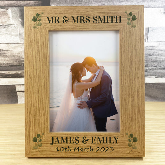 Personalised Wedding Day Photo Frame and Heart Gift For Husband